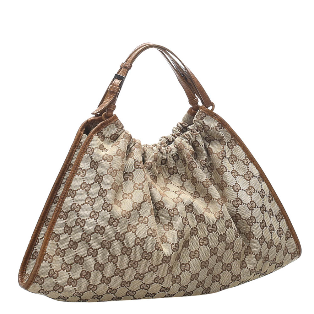 

Gucci Brown GG Canvas Shoulder Bag, Beige