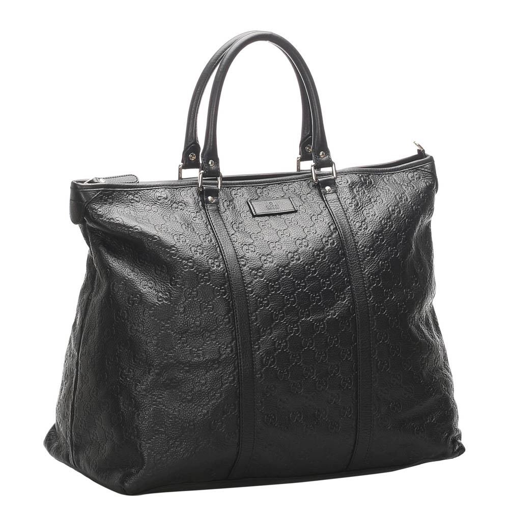 

Gucci Black Guccissima Leather Large Tote Bag