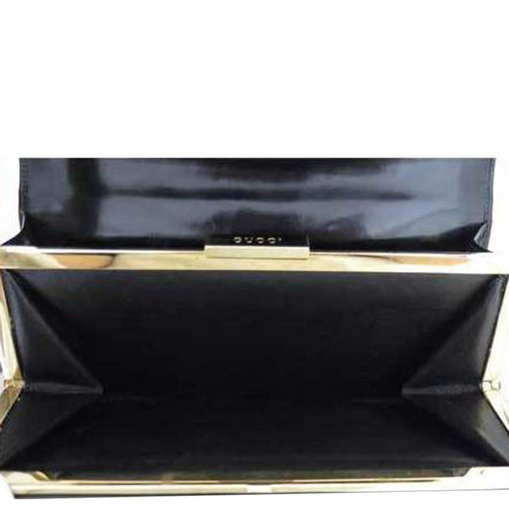 

Gucci Black Patent Leather Clutch Bag