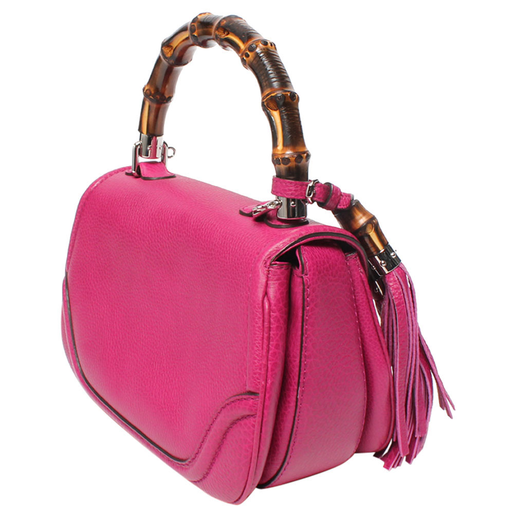 

Gucci Pink Leather New Bamboo Top Handle Bag