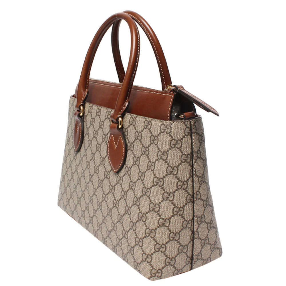 

Gucci Beige/Brown GG Supreme Canavs Small Tote Bag