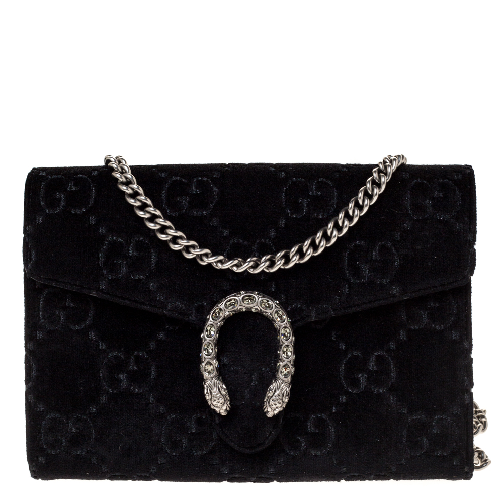 gucci dionysus velvet wallet on chain