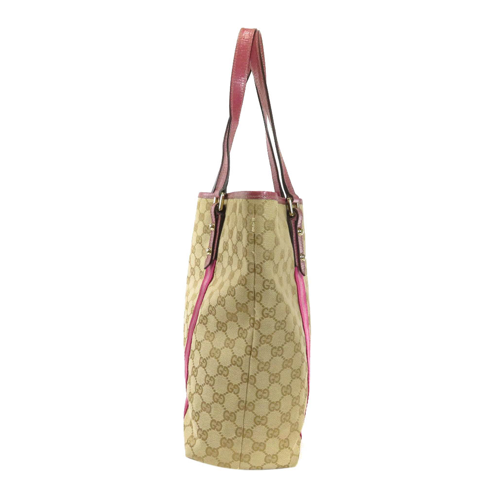 

Gucci Beige/Pink GG Canavs Jolicoeur Tote Bag