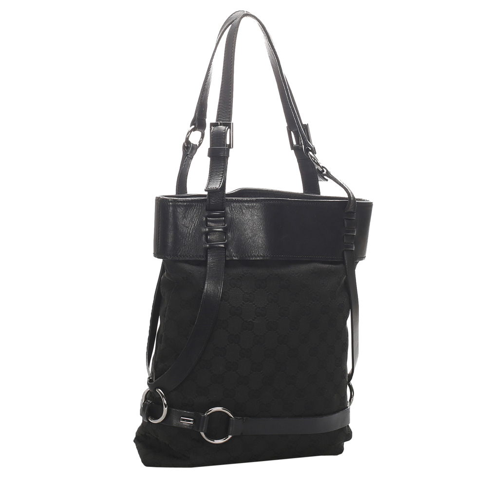 

Gucci Black GG Canvas Tote Bag