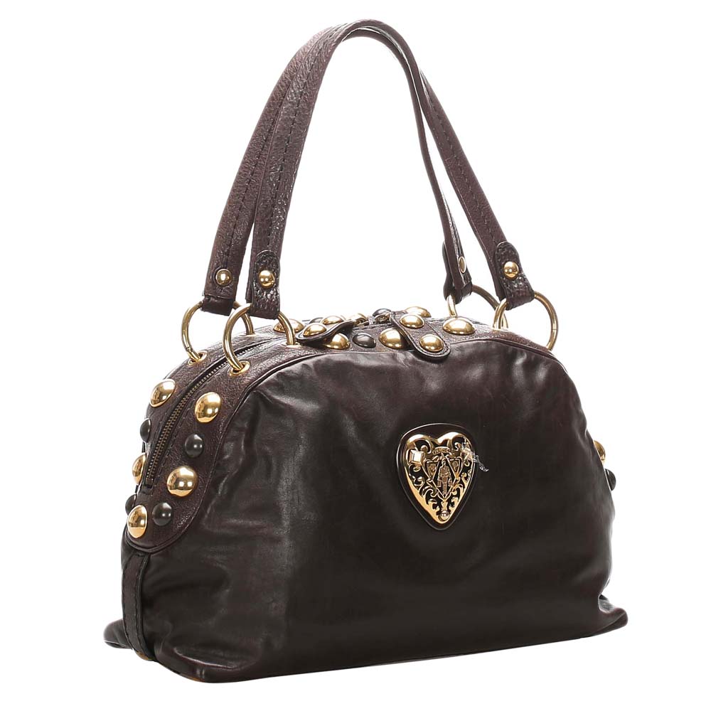 

Gucci Black Leather Babouska Crest Dome Shoulder Bag