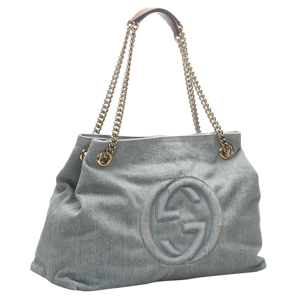 

Gucci Blue Soho Denim Chain Shoulder Bag
