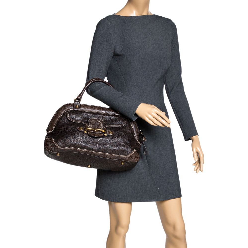 

Gucci Dark Brown Guccissima Leather New Pelham Satchel