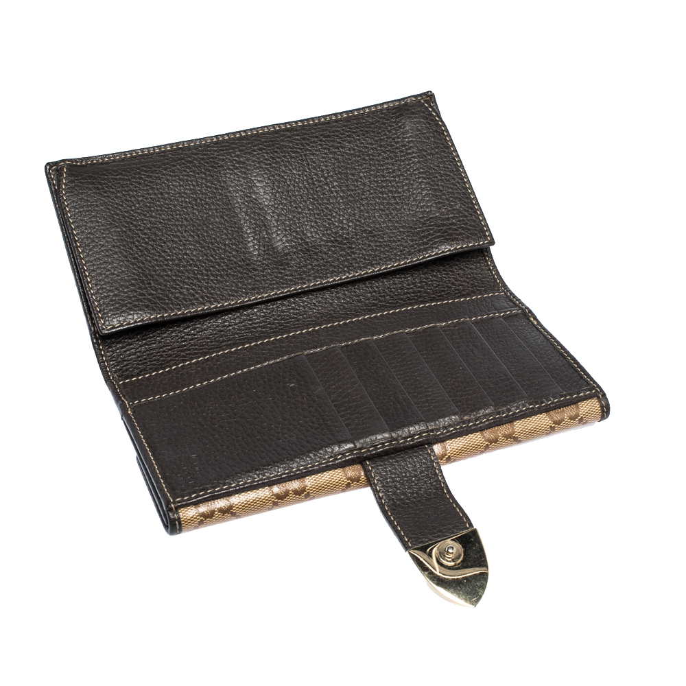 

Gucci Brown GG Crystal Coated Canvas and Leather Continental Wallet