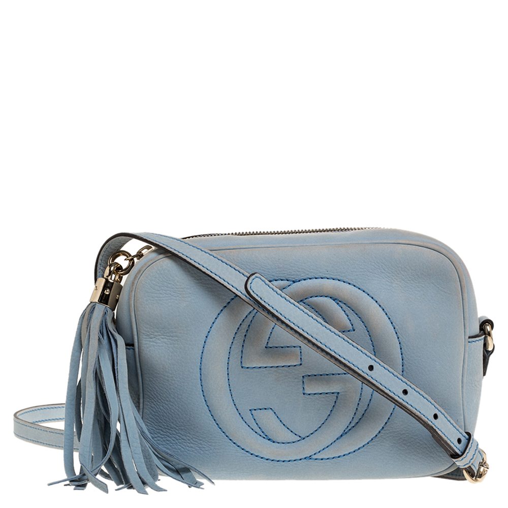 gucci blue leather bag