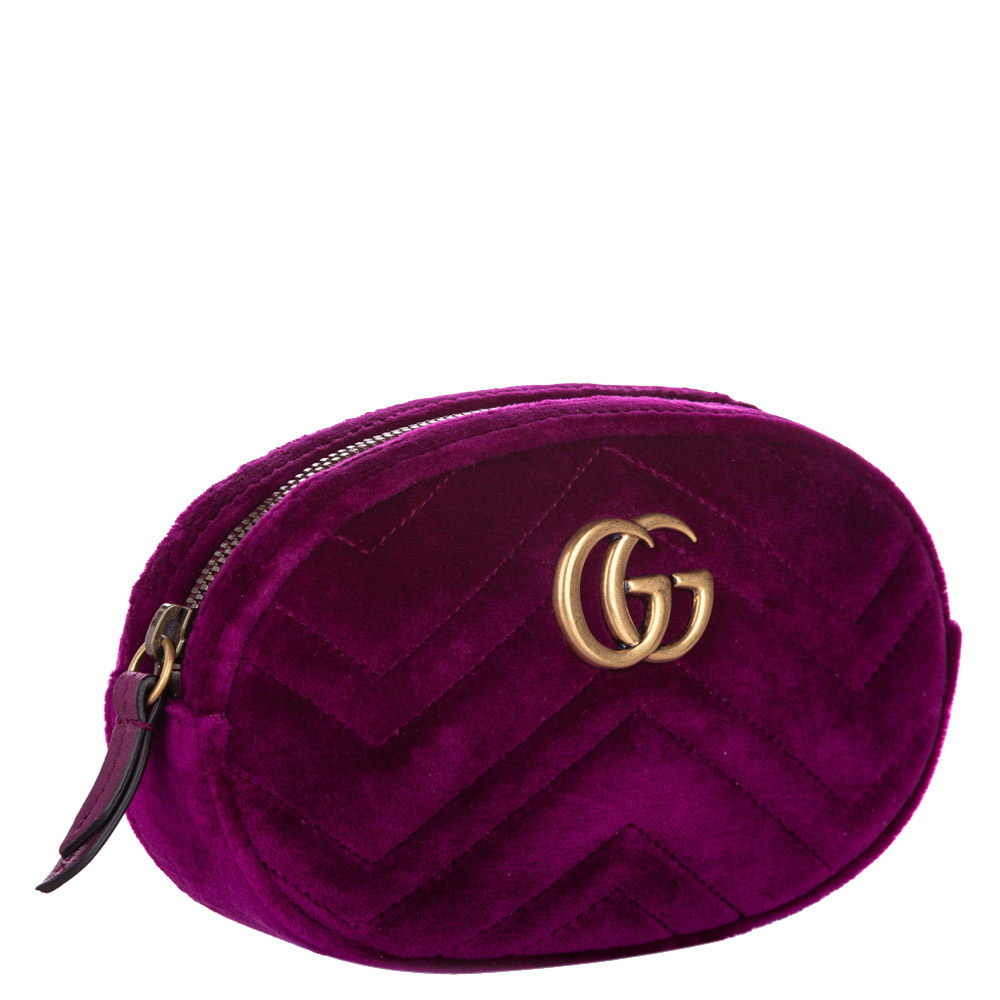 

Gucci Pink GG Velvet Marmont Belt Bag