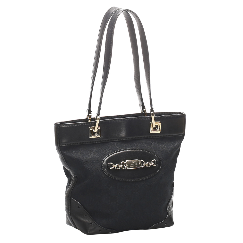 

Gucci Black GG Canvas Punch Tote Bag
