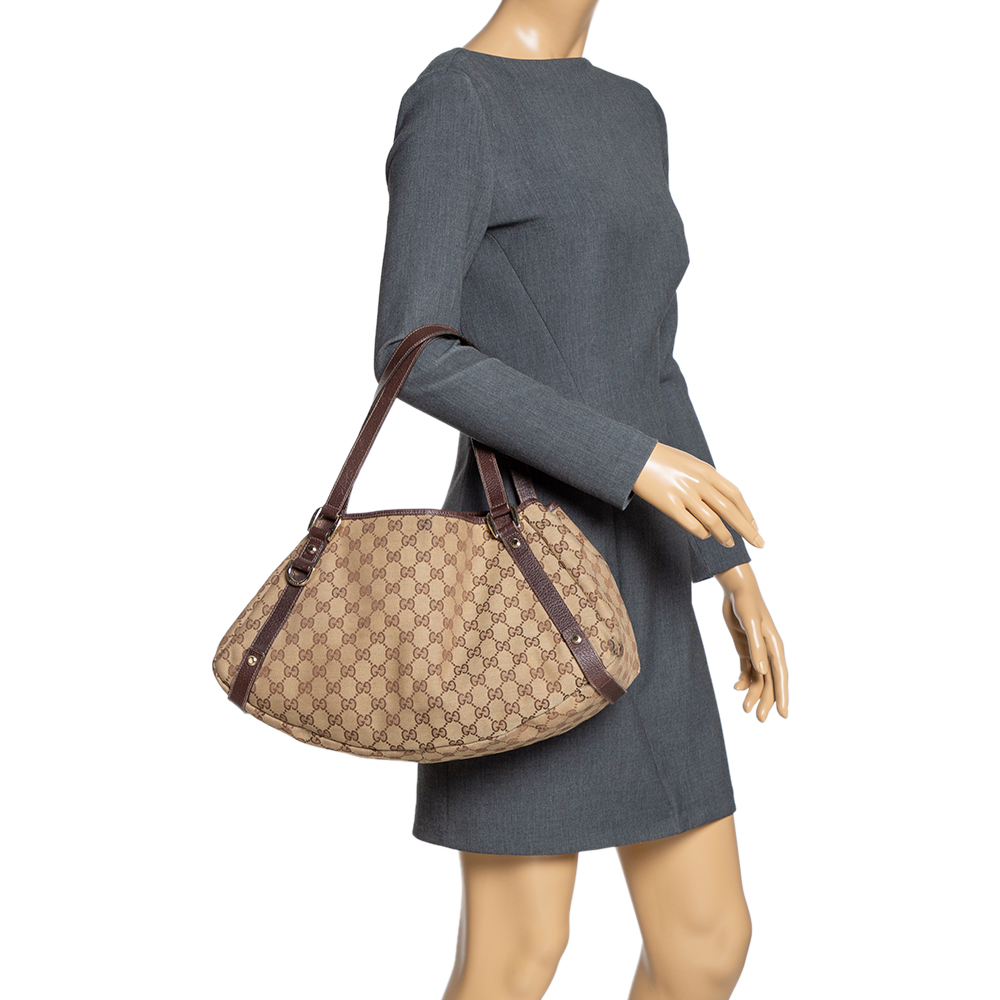 

Gucci Beige/Brown GG Canvas and Leather Medium Abbey Shoulder Bag