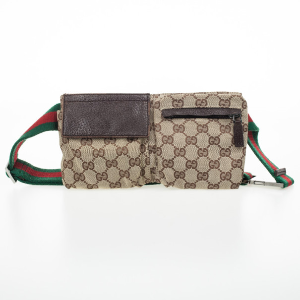 Pre Owned Gucci Brown Monogram Belt Bag