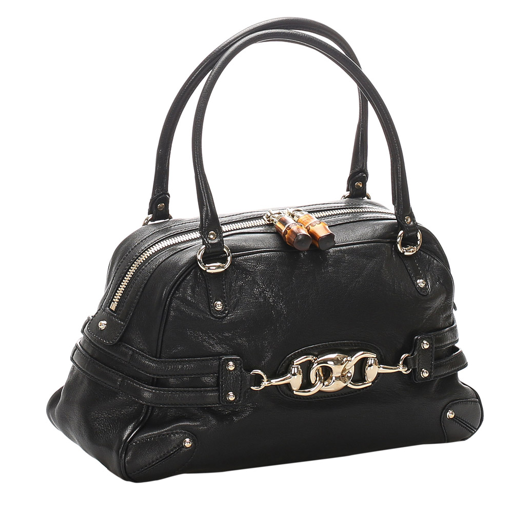 

Gucci Black Bamboo Leather Wave Bag