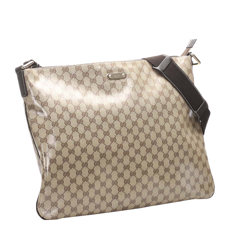 

Gucci Beige/Brown GG Crystal Canvas Shoulder Bag