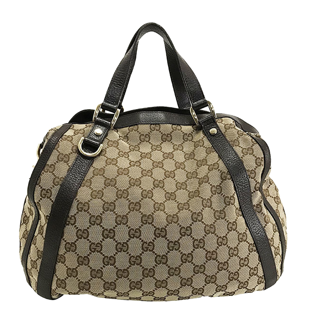 

Gucci Beige GG Canvas And Leather Large Abbey Tote