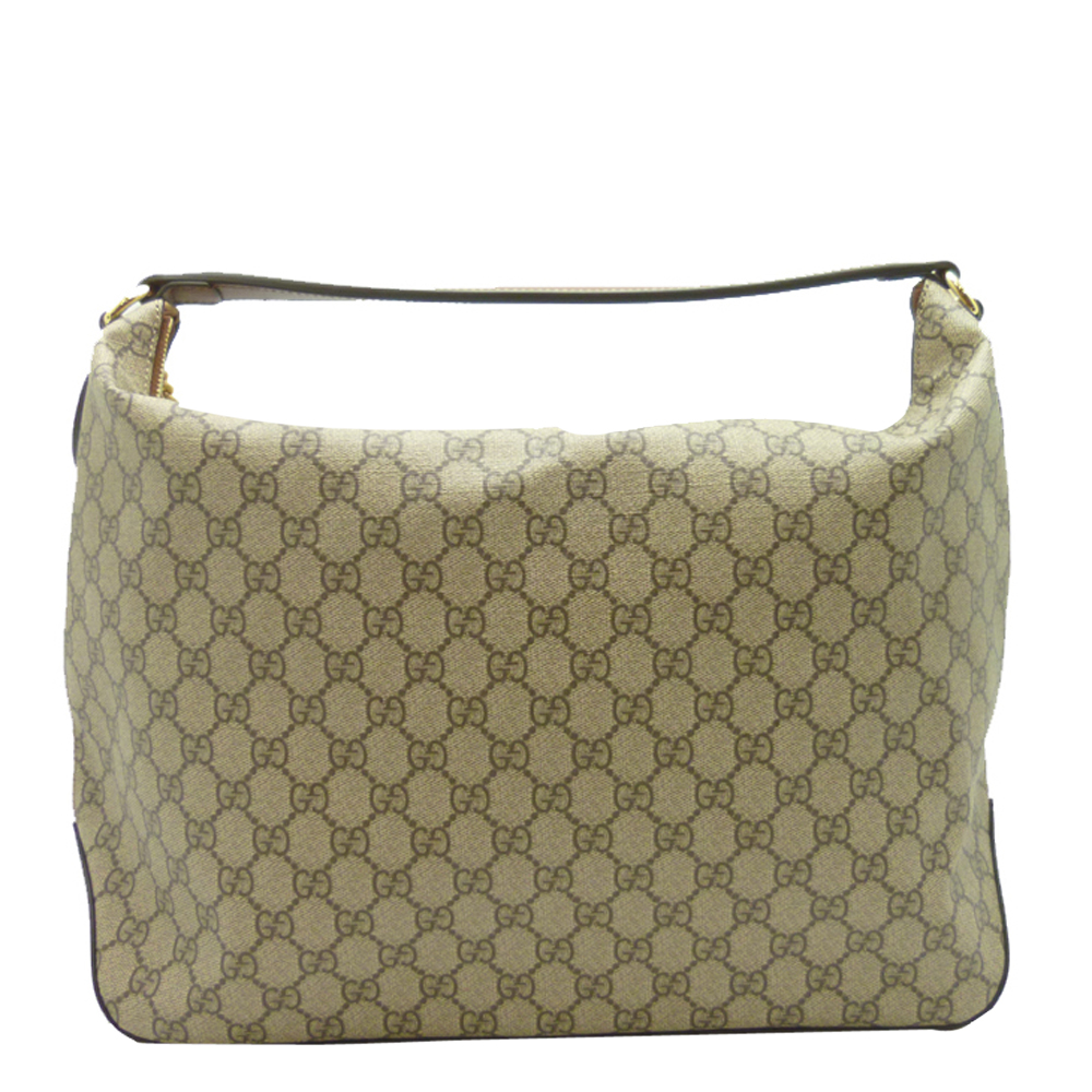 

Gucci Brown GG Coated Canvas Supreme Hobo Bag