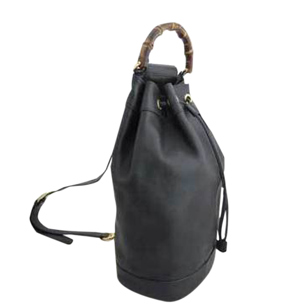 

Gucci Black Leather Vintage Bamboo Shoulder Bag