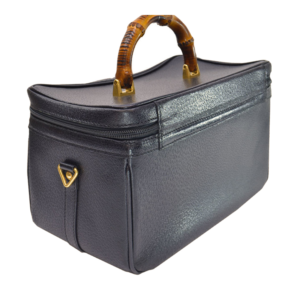 

Gucci Black Leather Vintage Vanity Top Handle Bag