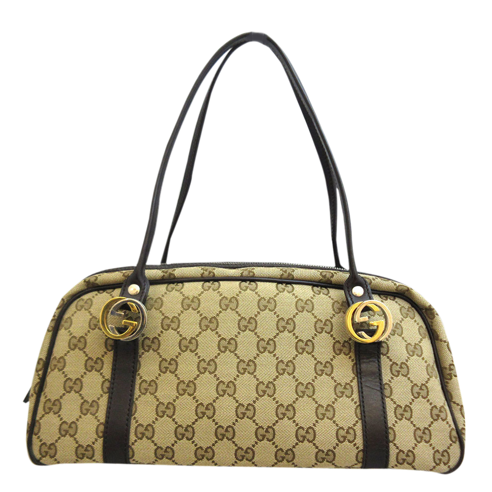 

Gucci Beige/Brown GG Canvas Twin Satchel Bag