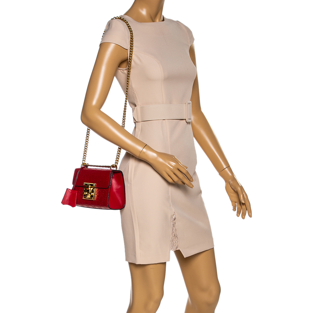

Gucci Red Guccissima Leather Small Padlock Shoulder Bag