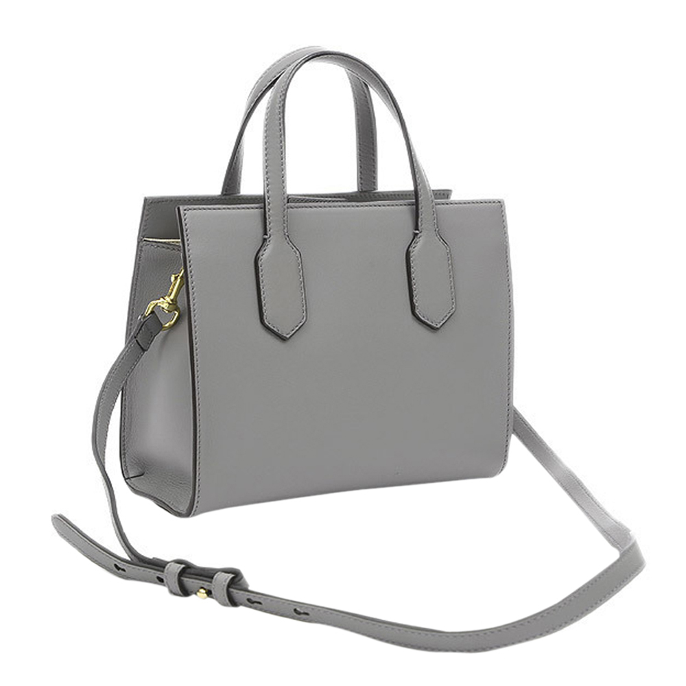 

Gucci Grey Leather GG Ribbon Satchel Bag