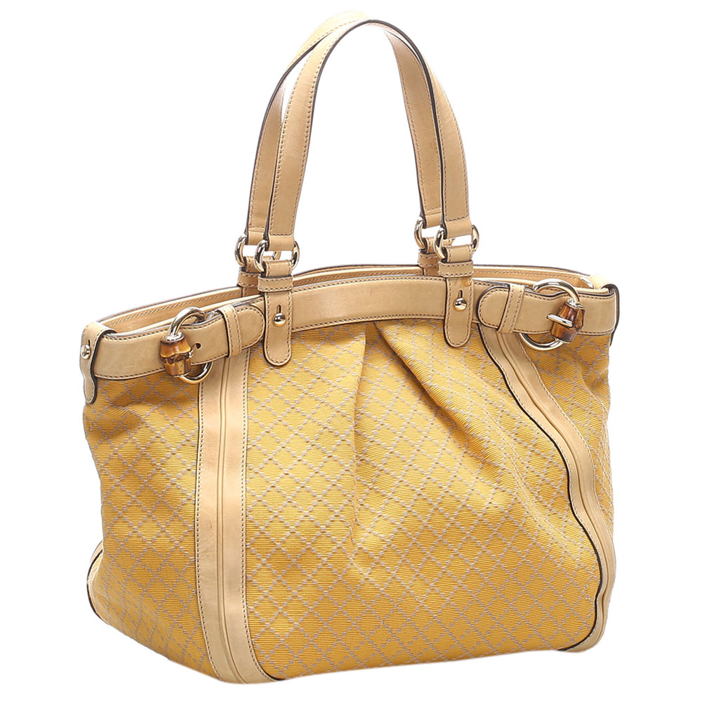 

Gucci Light Brown Diamante Canvas Tote Bag, Beige