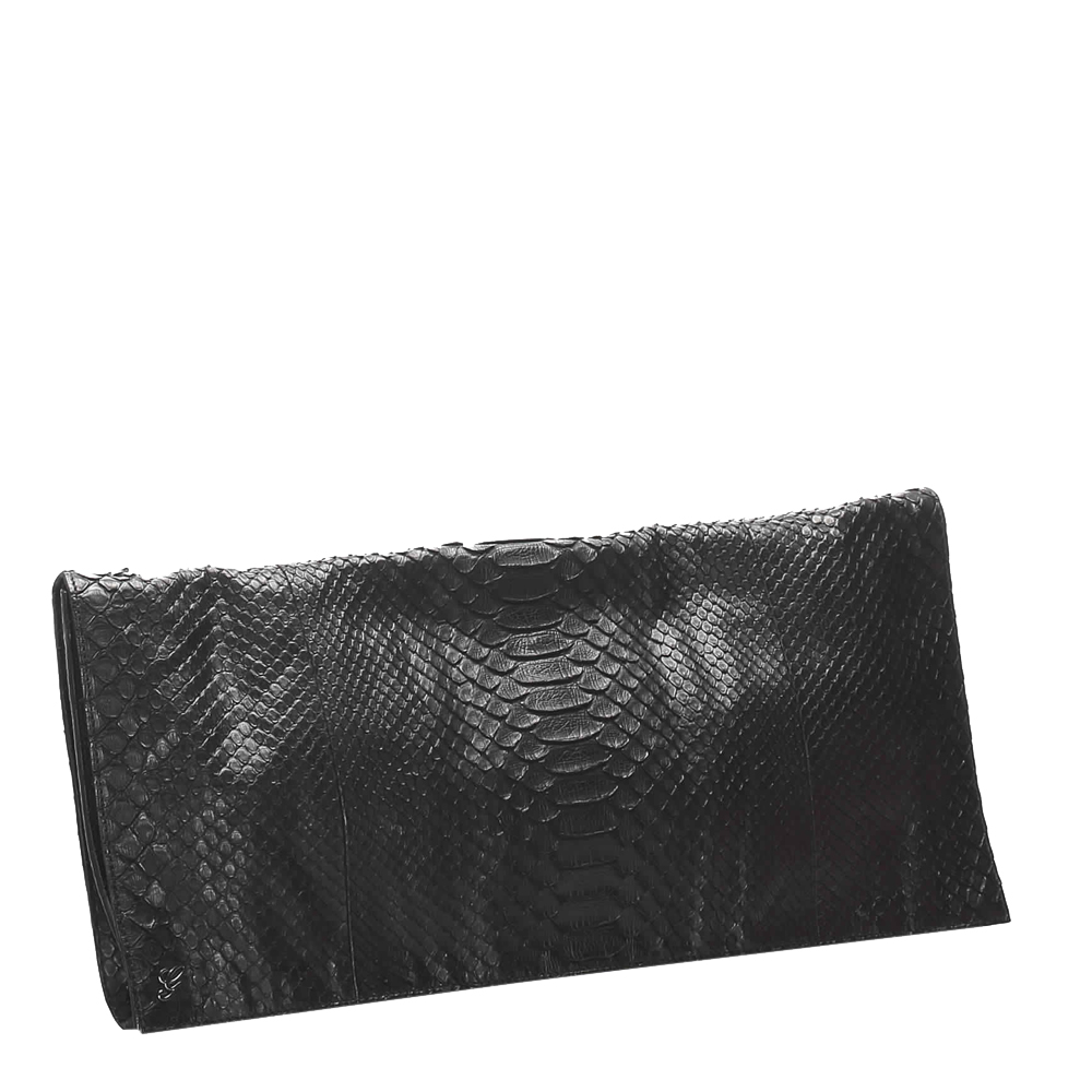 

Gucci Black Python Leather Clutch Bag