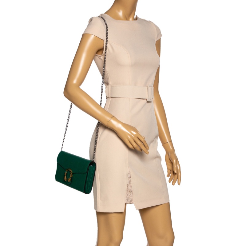 

Gucci Green Leather Mini Dionysus Shoulder Bag