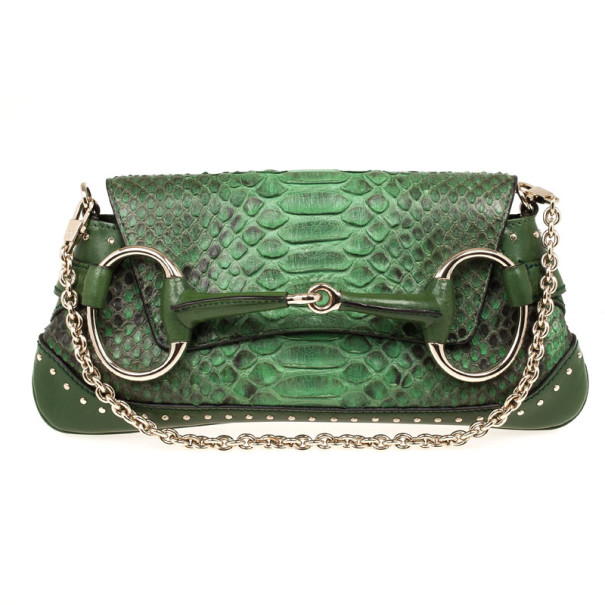 gucci green python bag