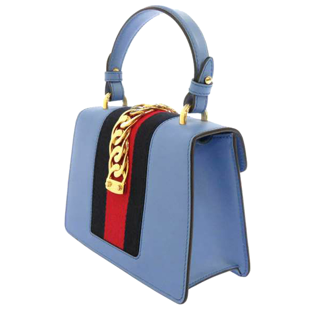 

Gucci Blue Leather Mini Sylvie Bag