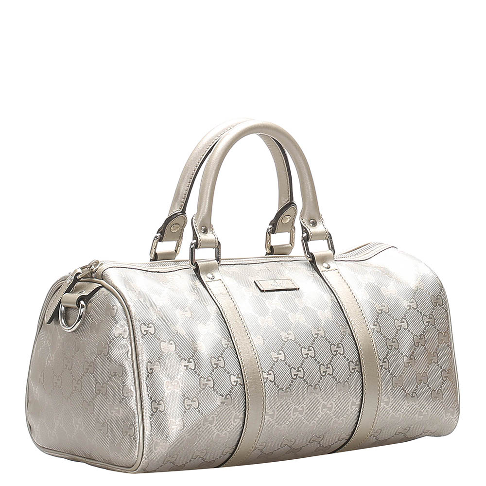 

Gucci Silver GG Imprime Joy Boston Bag