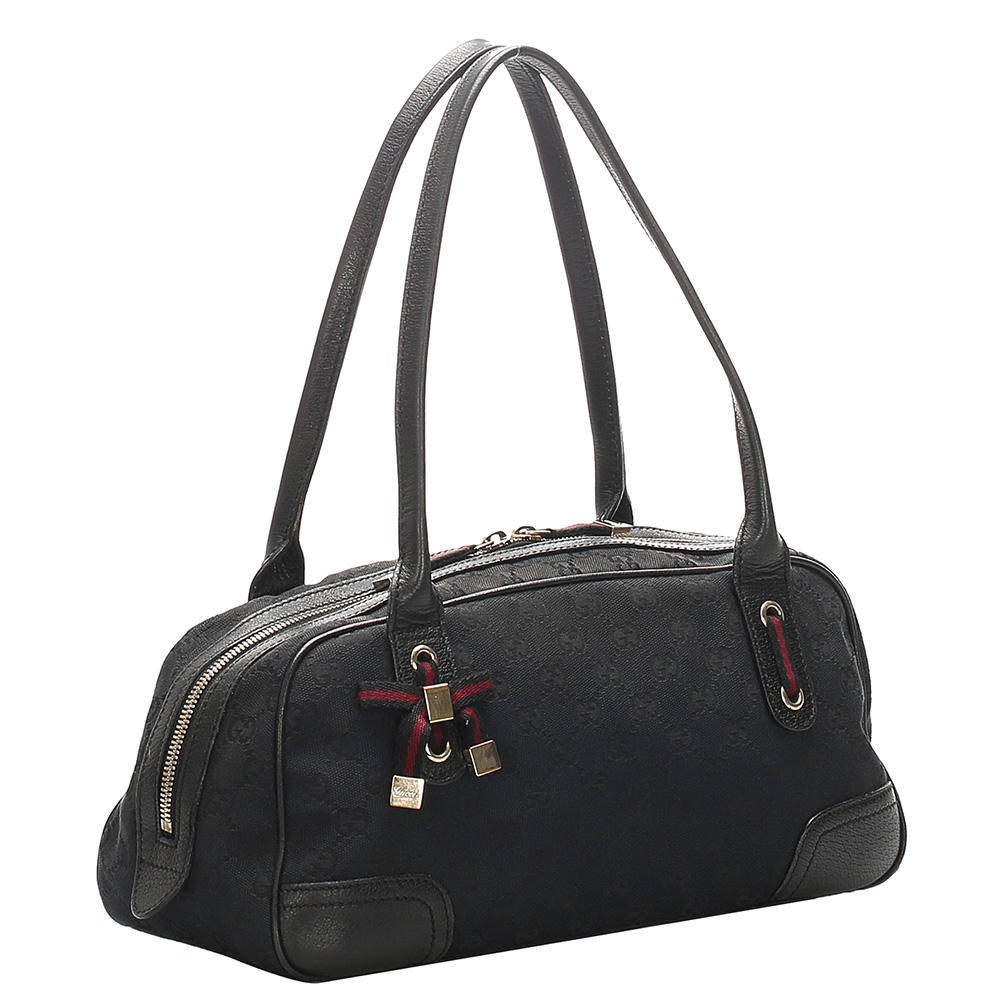 

Gucci Black GG Canvas Web Princy Shoulder Bag