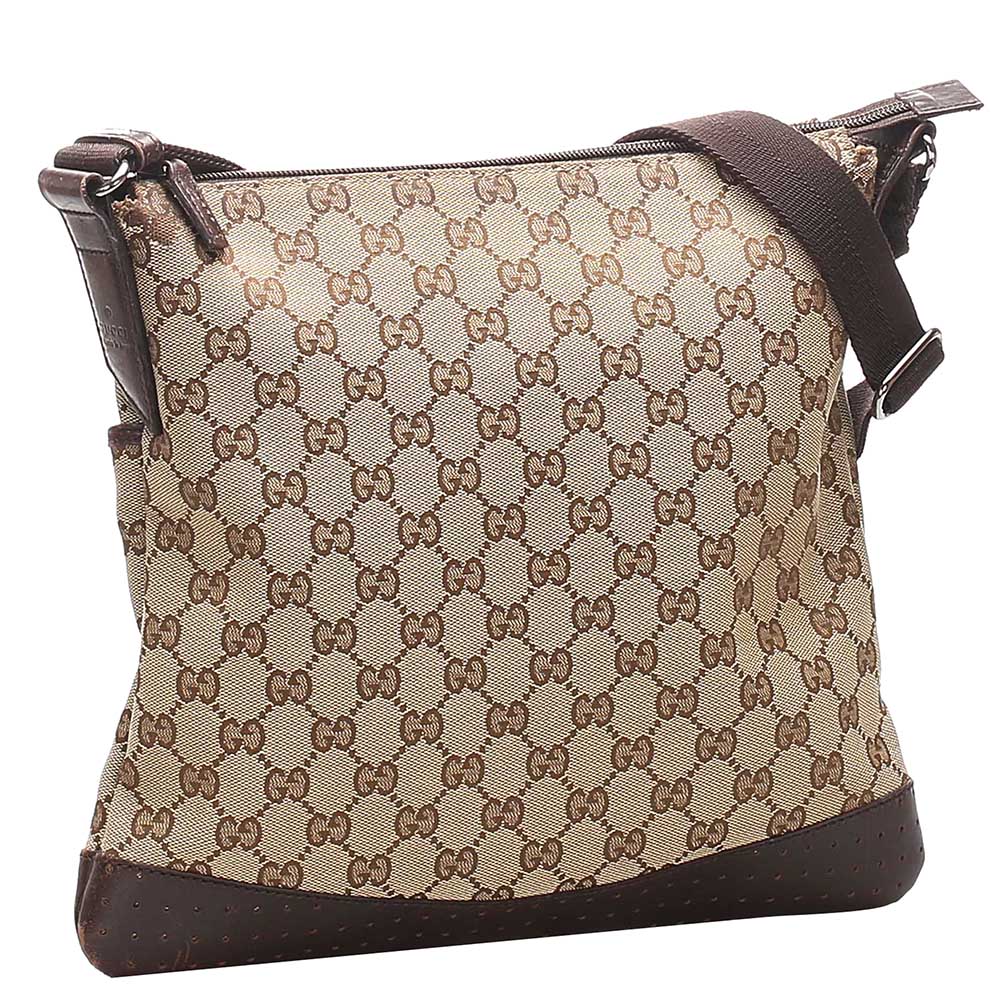 

Gucci Brown GG Canvas Crossbody Bag, Beige