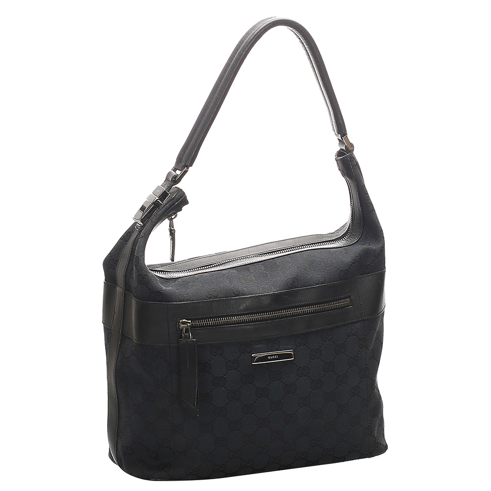 

Gucci Black GG Canvas Shoulder Bag
