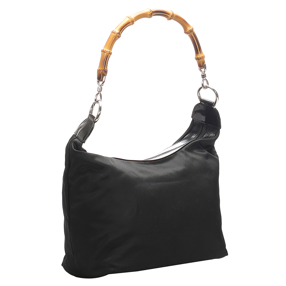 

Gucci Black Nylon Bamboo Shoulder Bag