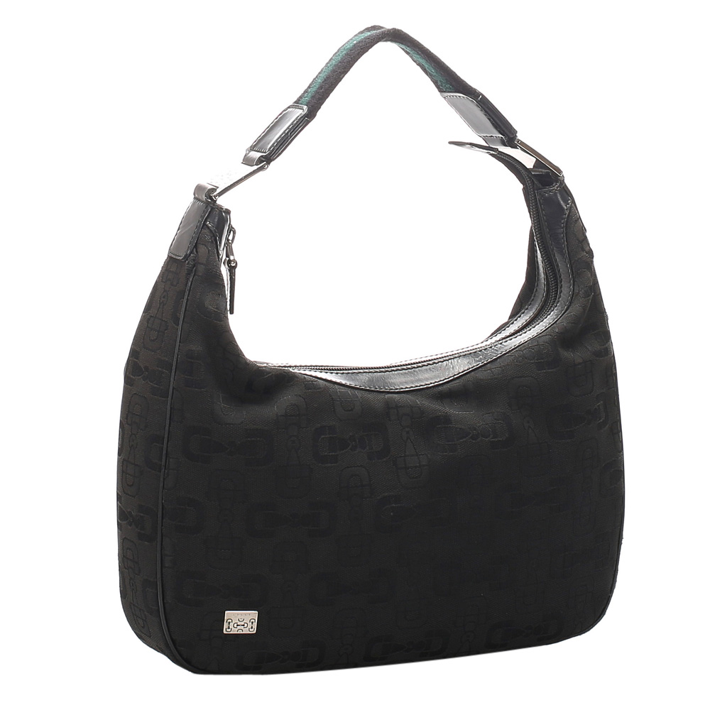

Gucci Black Canvas Horsebit Shoulder Bag