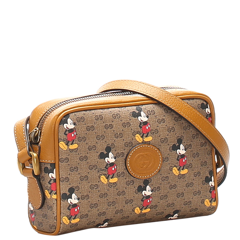 

Gucci Beige/Brown Leather Candy GG Mickey Mouse Crossbody Bag