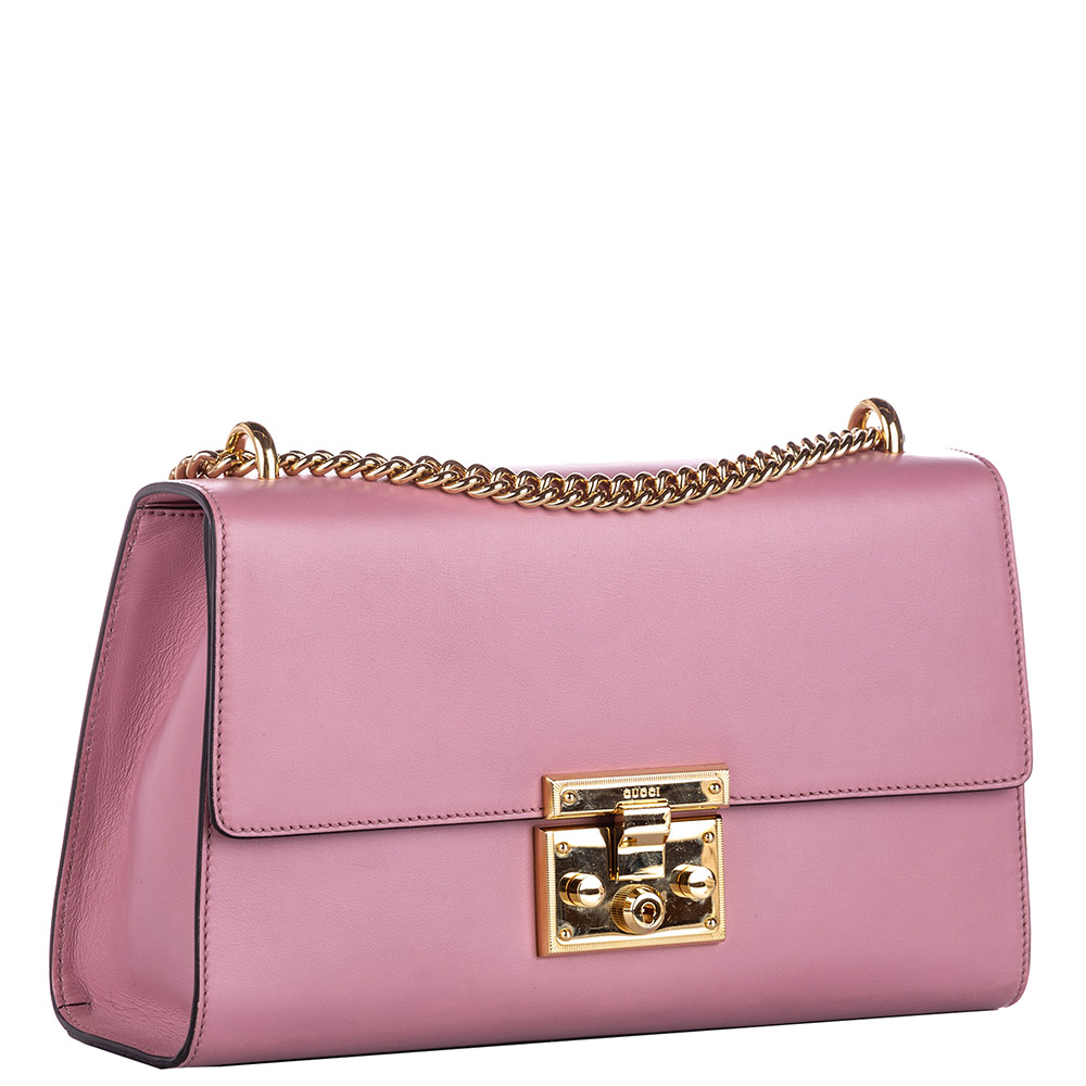 

Gucci Pink Leather  Padlock Shoulder Bag