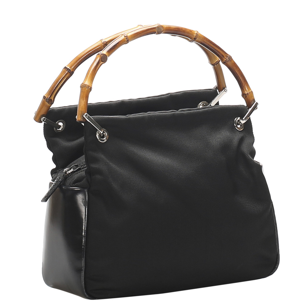 

Gucci Black Nylon Bamboo Shoulder Bag