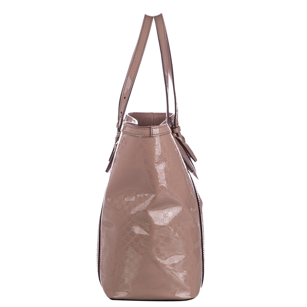 

Gucci Pink Microguccissima Patent Leather Tote Bag