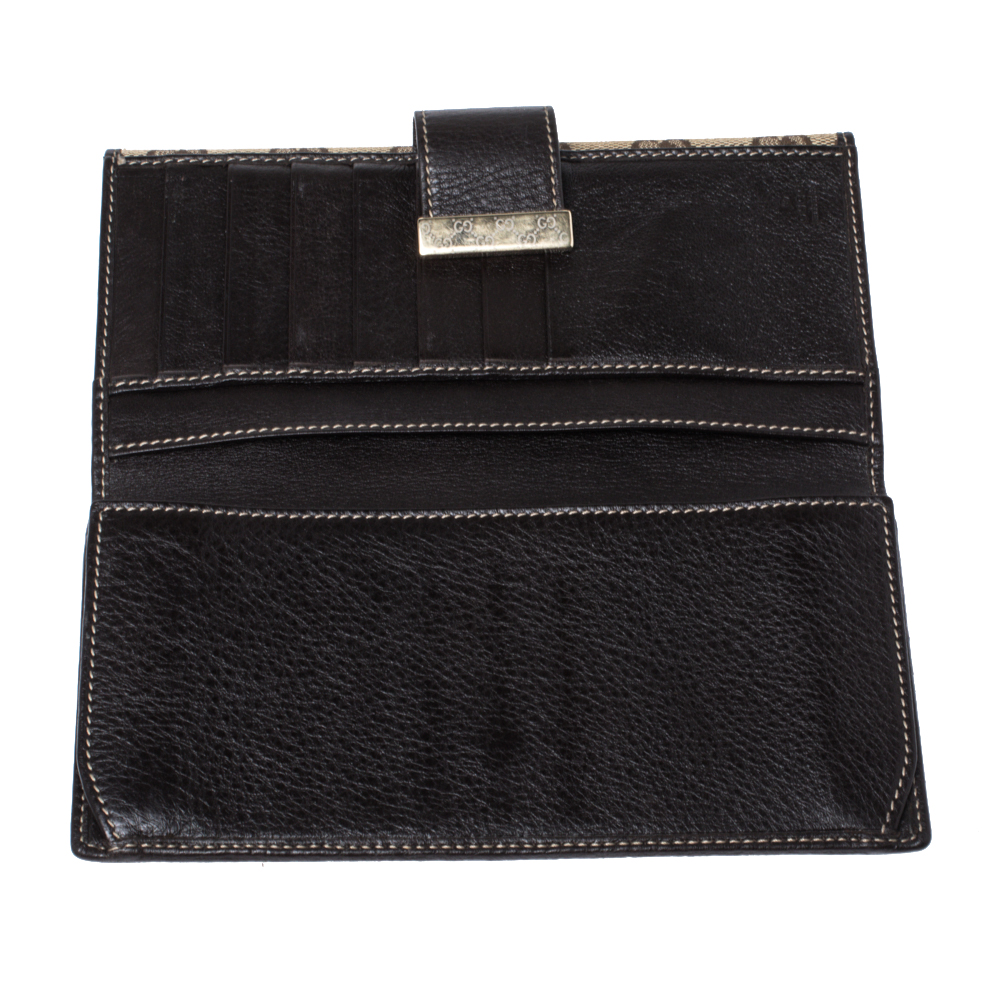 

Gucci Brown/Beige GG Canvas and Leather Continental Wallet