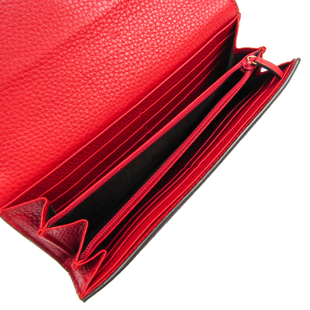 

Gucci Red Leather Animalie Continental Wallet