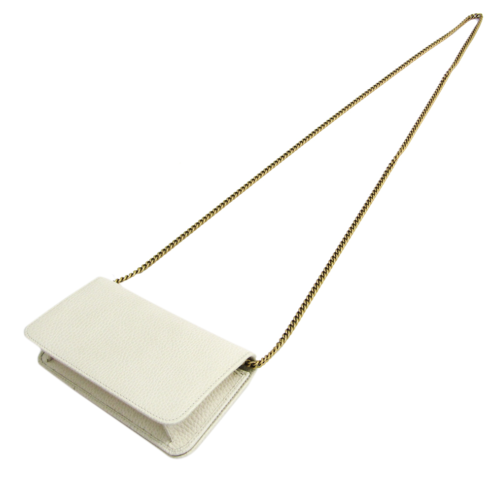 

Gucci White Leather Garden Flap Bag