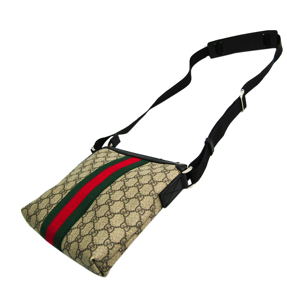 

Gucci Beige/Brown GG Supreme Canvas Flat Messenger Bag
