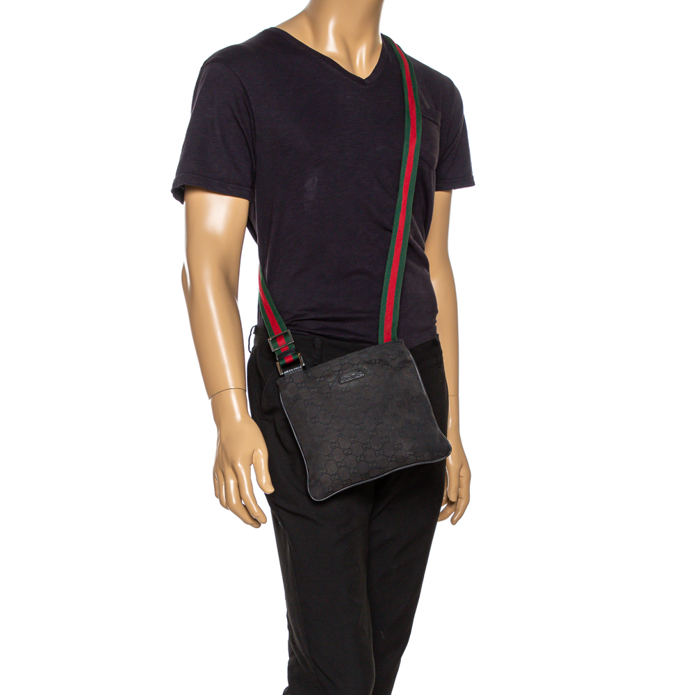 

Gucci Black GG Canvas Small Vintage Web Messenger Bag