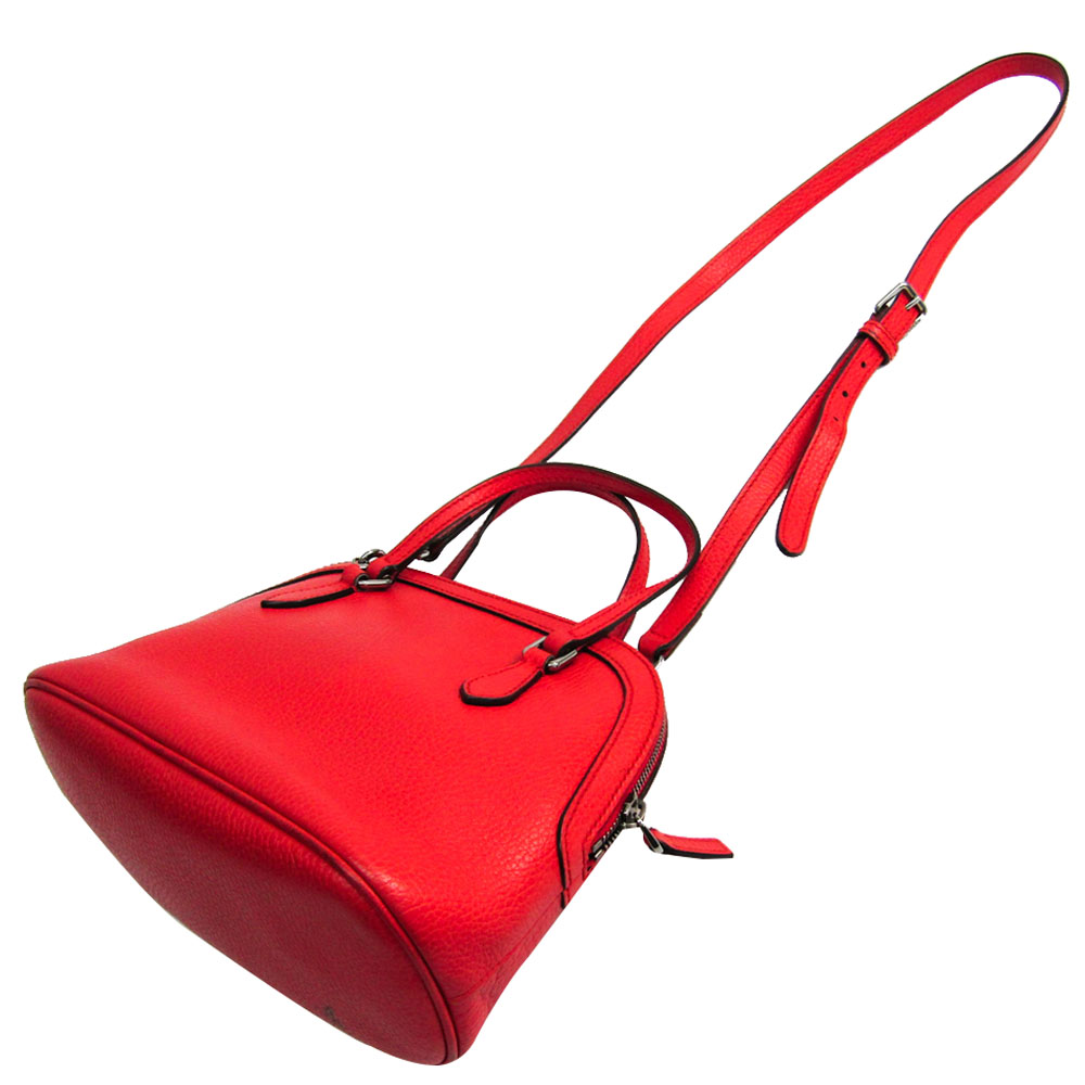 

Gucci Red Leather Dome Satchel Bag