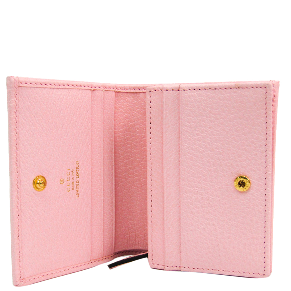 

Gucci Pink Floral Leather Wallet, Multicolor