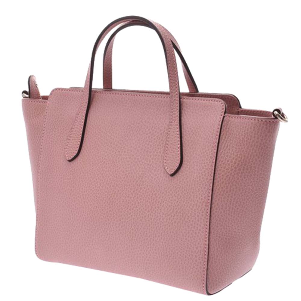 

Gucci Pink Leather  Swing Tote Bag