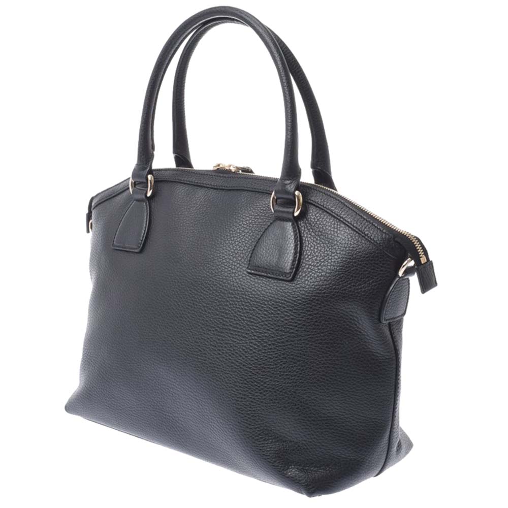 

Gucci Black Leather Dollar Charm Totes Bag